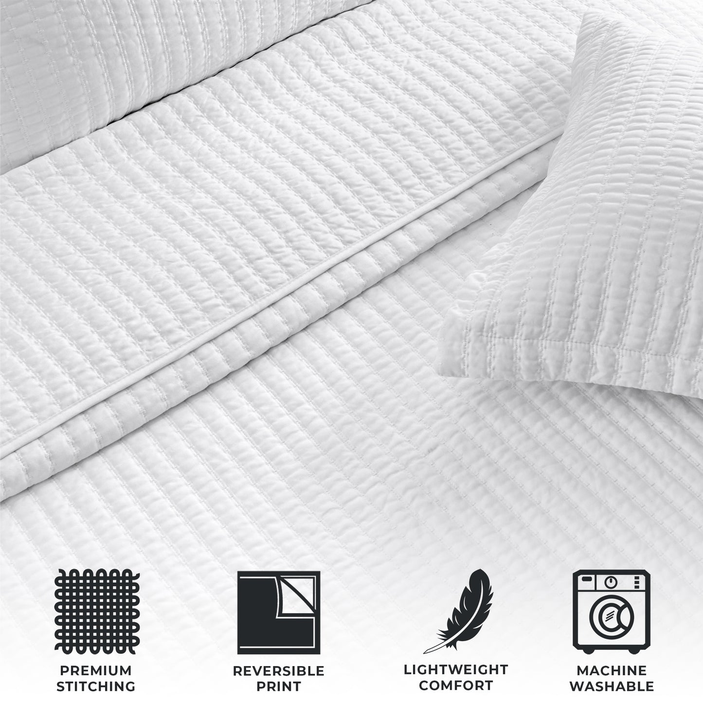 3-Piece Solid Quilt - Alicia Collection