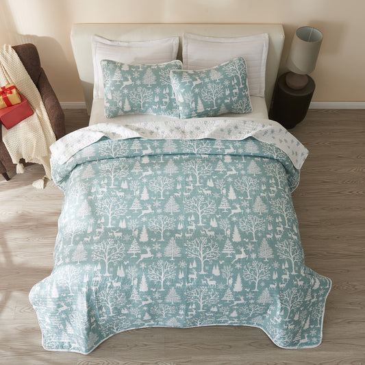3 Piece Lodge Woods Quilt - Winter Solstice Collection