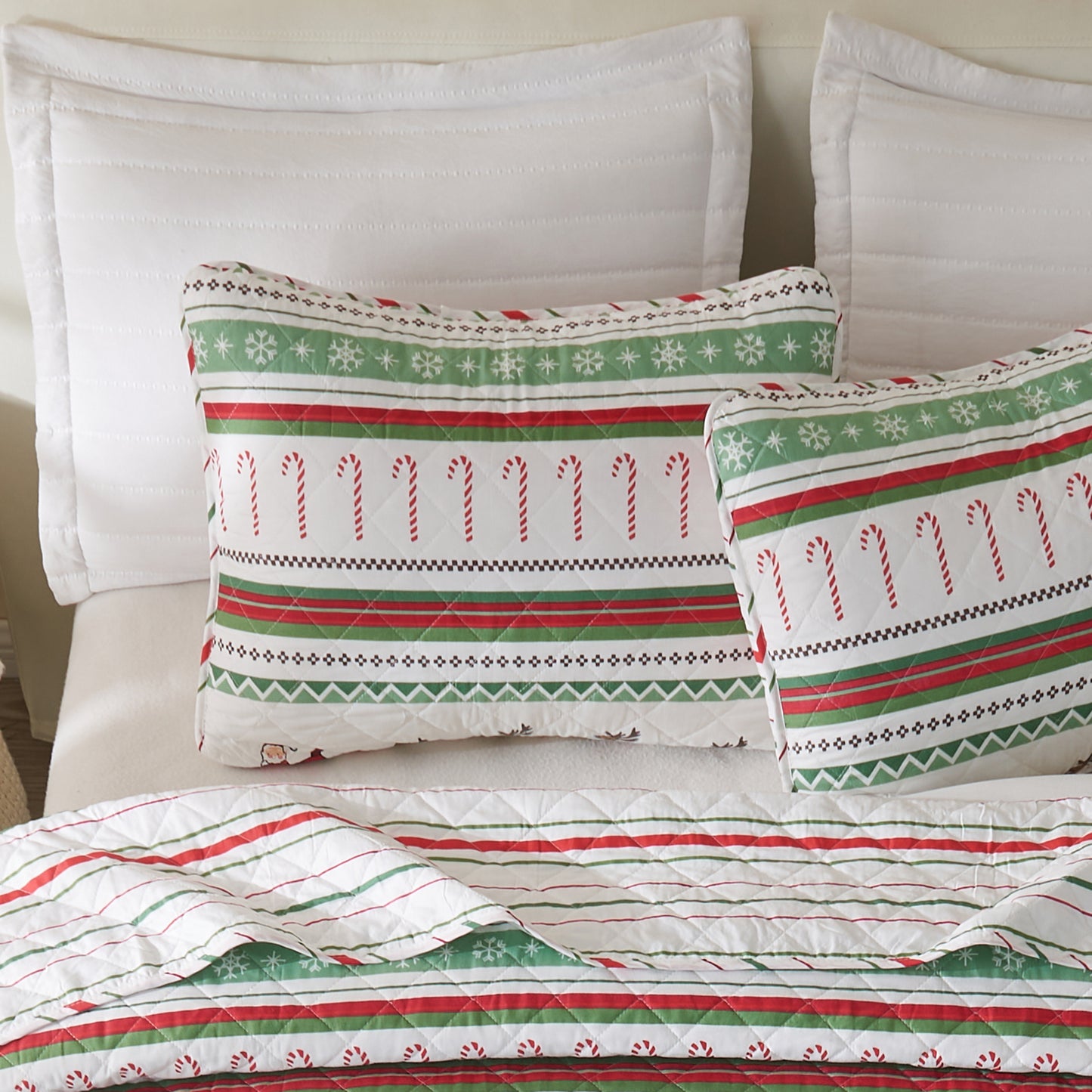 3-Piece Christmas Quilt - Festive Collection