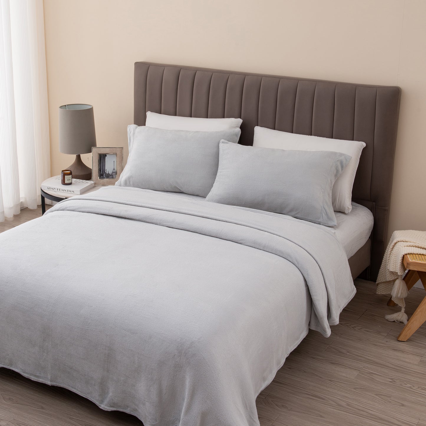 4-Piece Solid Plush Sheet - Velvet Luxe Collection