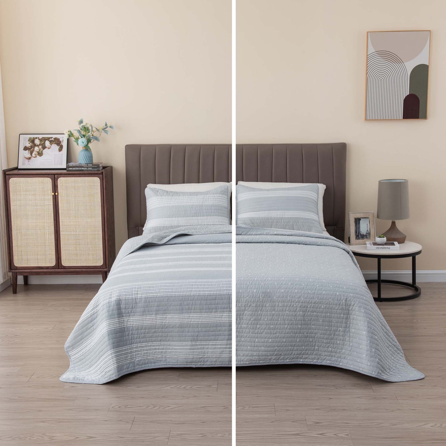 3-Piece Stripe Quilt - Madelina Collection