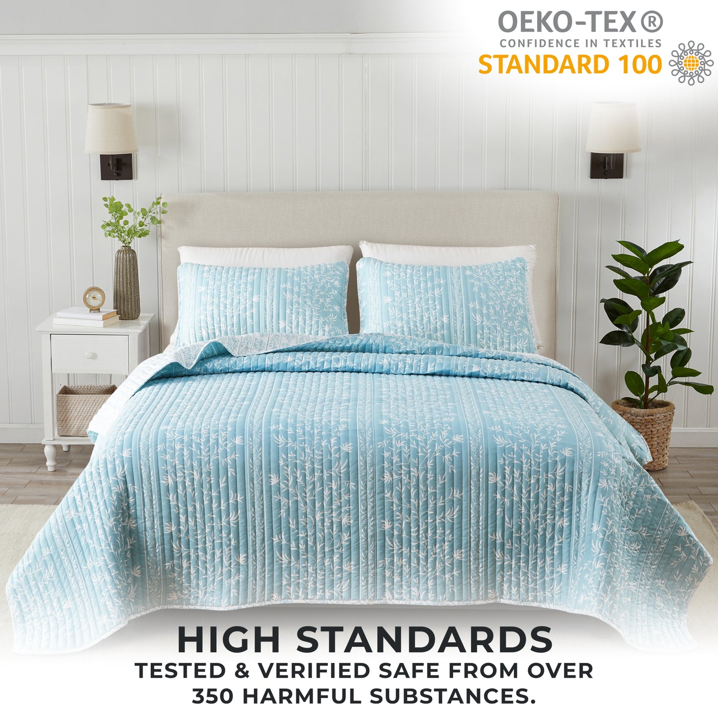Blue Floral Quilt Set - Senna Collection