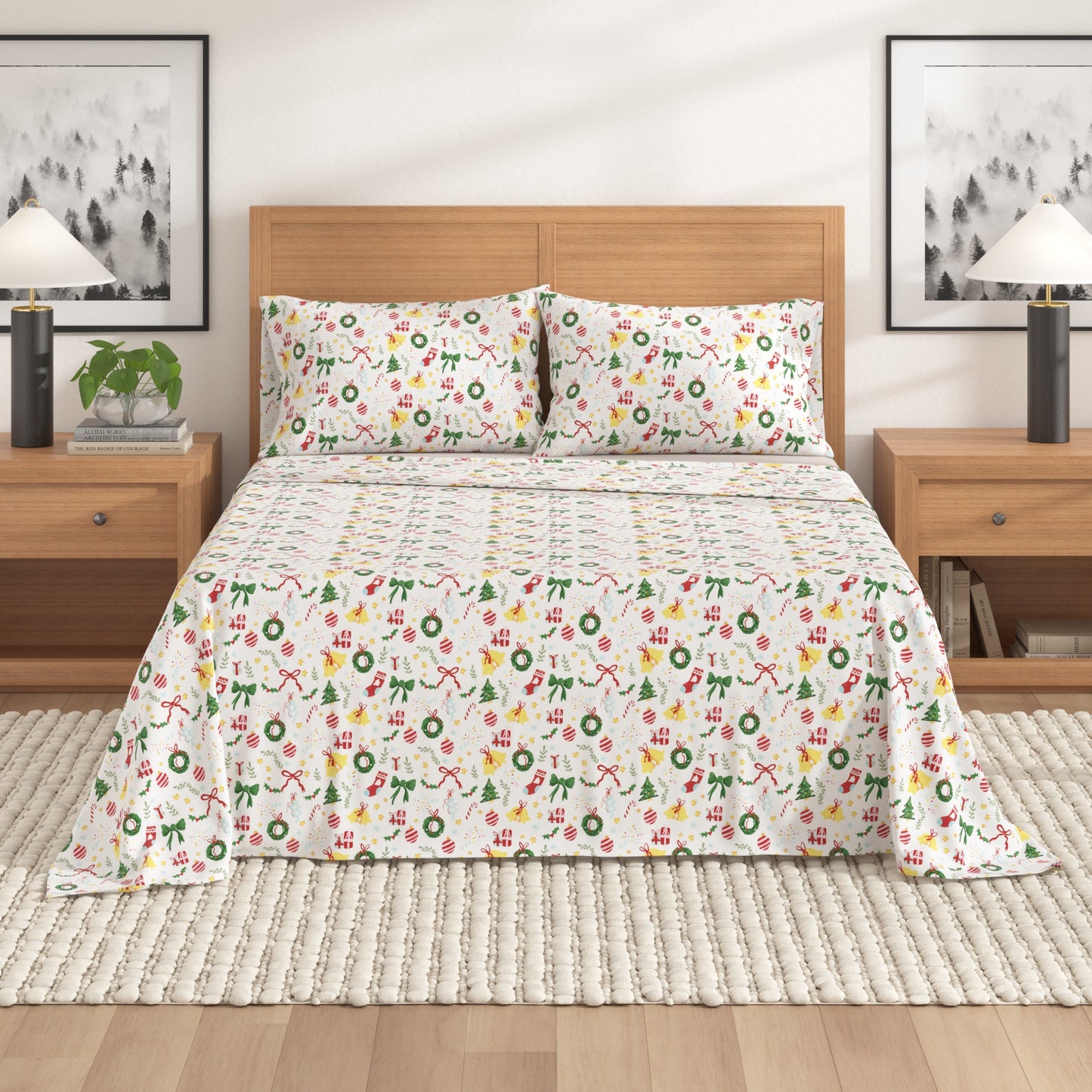 4-Piece Turkish Cotton Christmas Flannel Sheet - Whittaker Collection