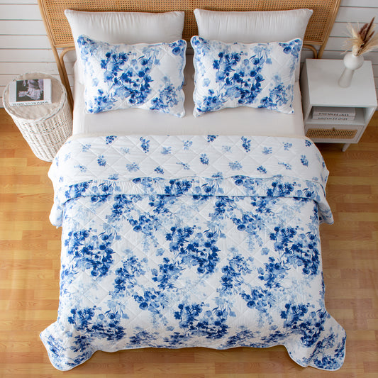 Watercolor Leaves 3 Piece Quilt Set - Jacqueline Collection