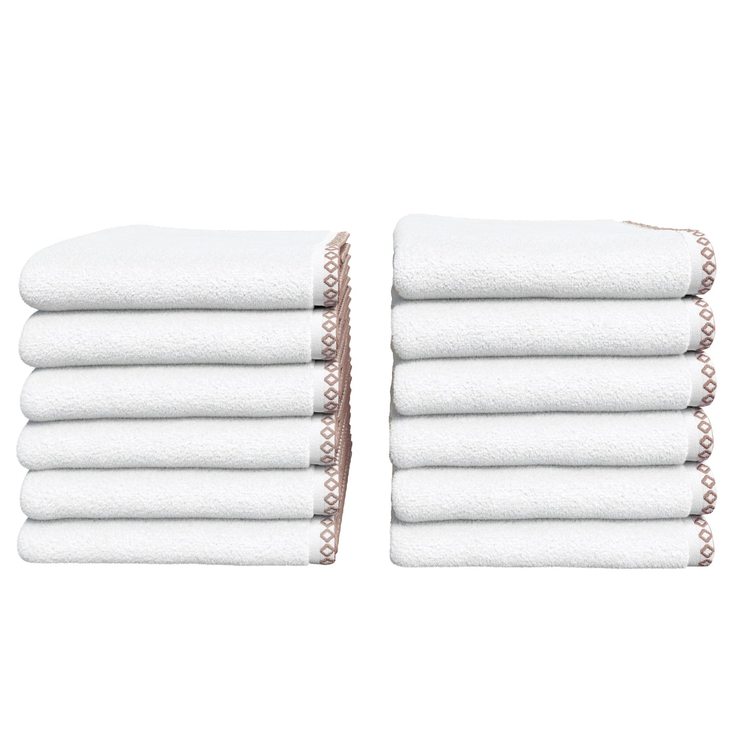 Cotton Border-Stitched 6-Piece Towel Set - Valery Collection