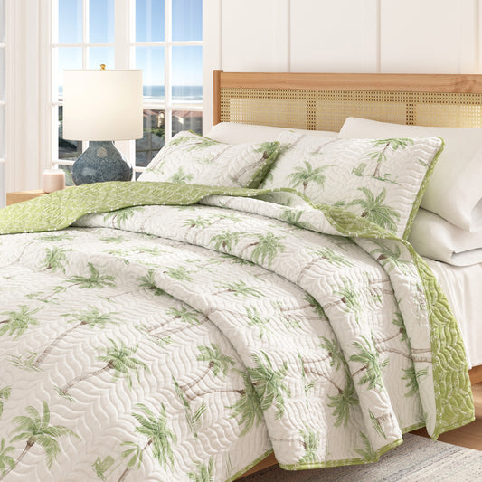 West Palm Trees Coastal Quilt Set - Coronado Collection