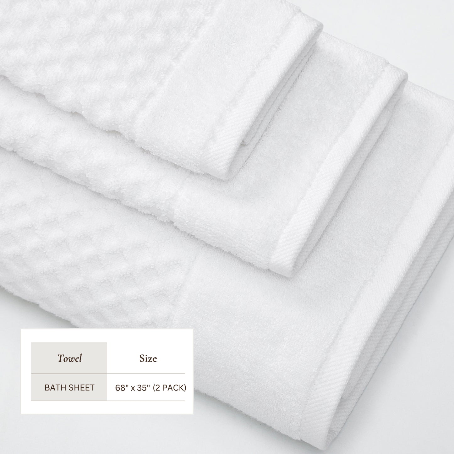 Cotton Diamond Waffle Weave Bath Towel Set - Grayson Collection