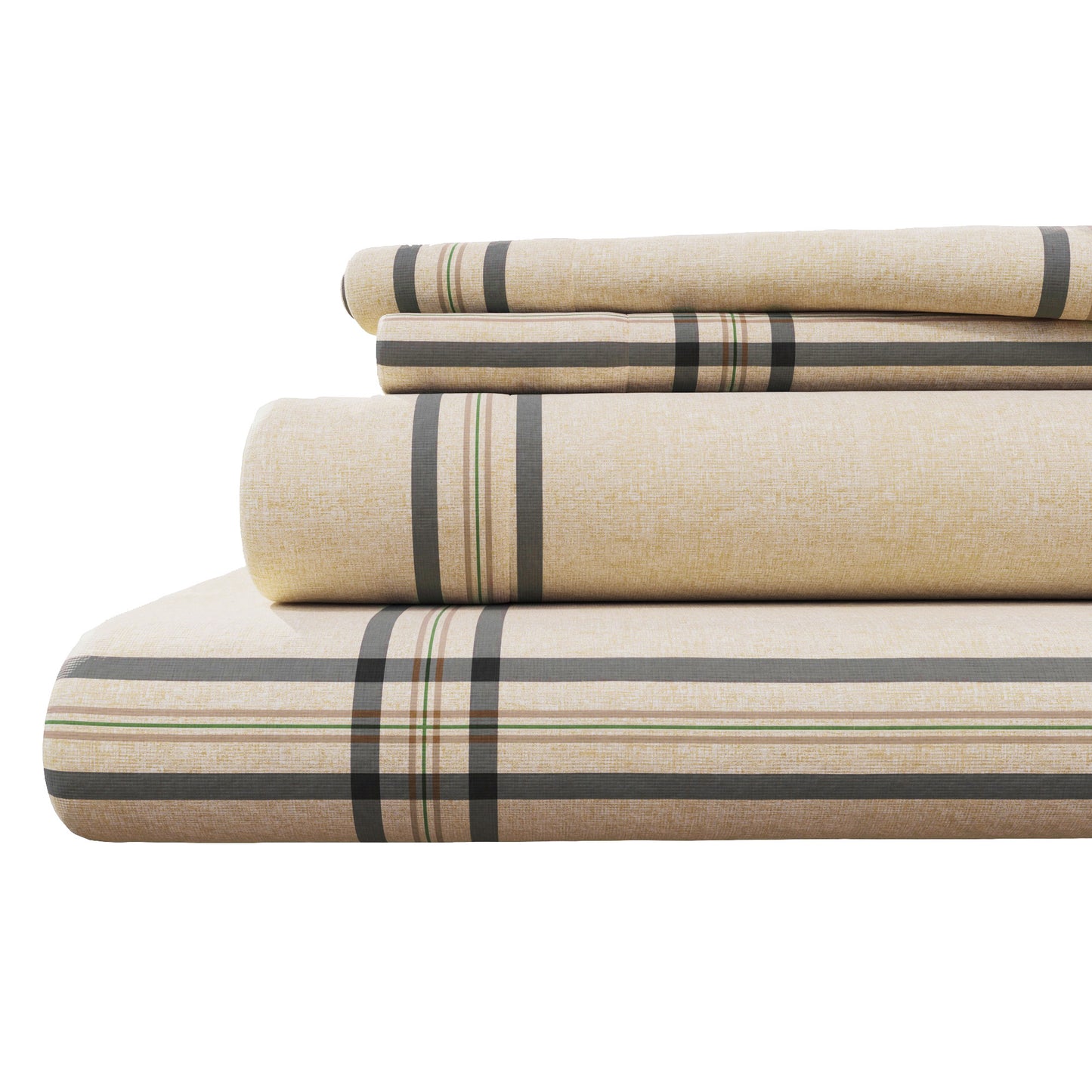 Turkish Cotton Flannel Sheet Set - Plaid & Stripe Collection