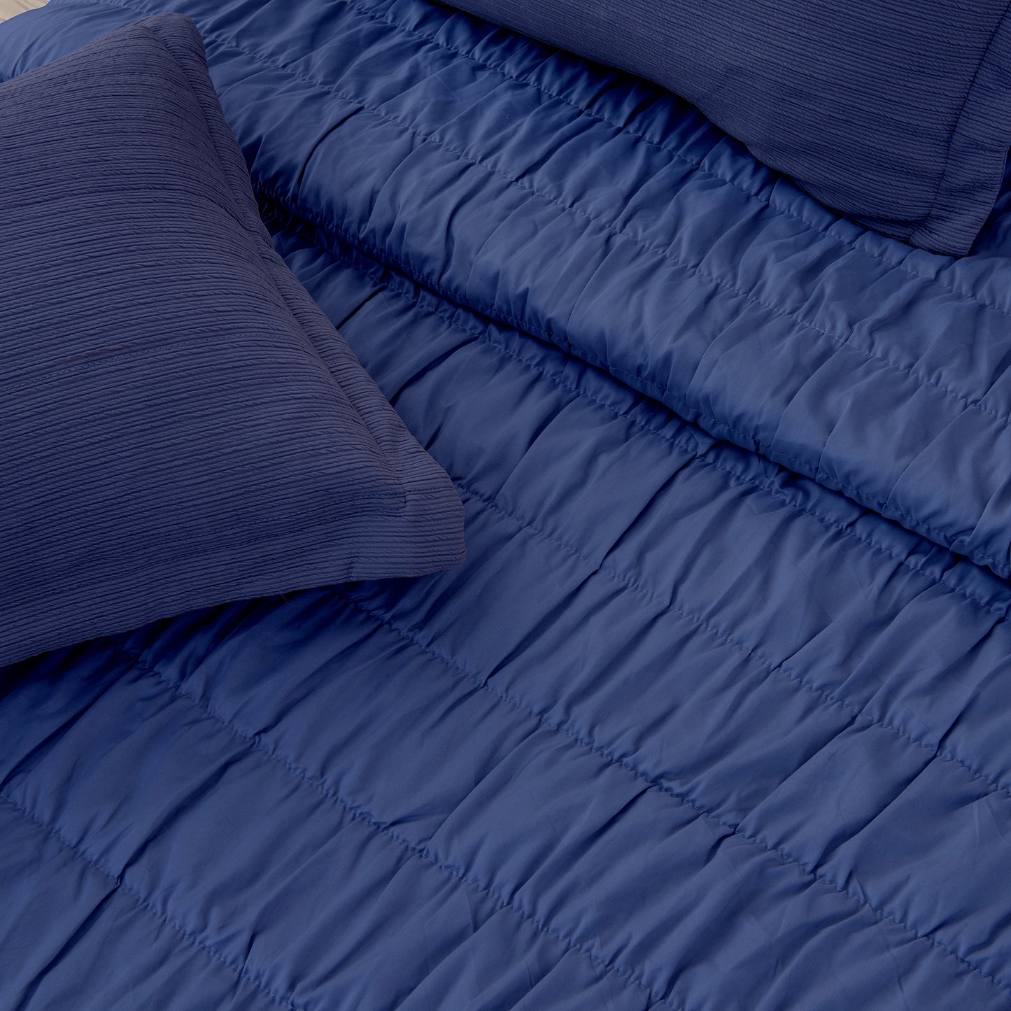 3 Piece Textured Striped Quilt Set - Ellie Collection