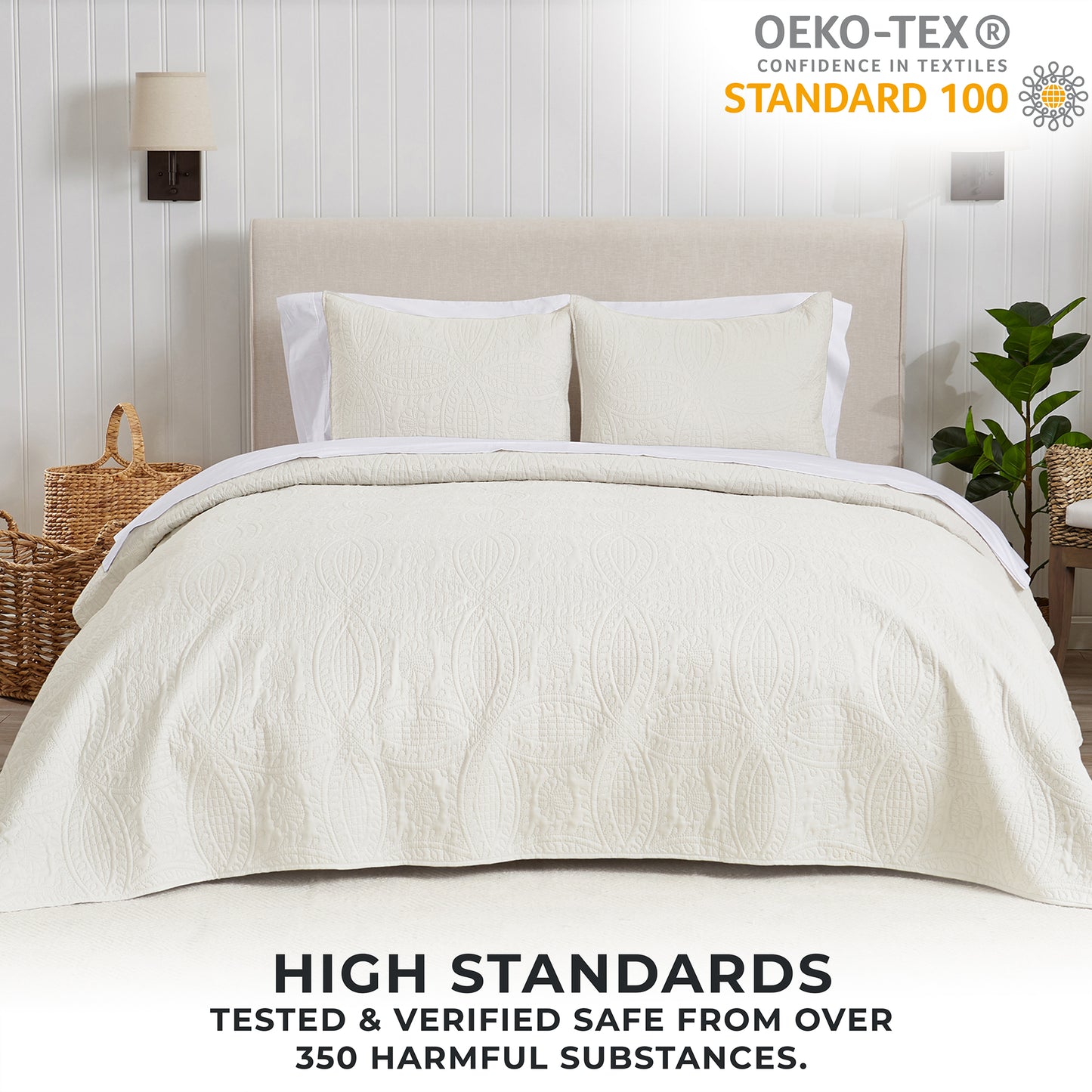 3-Piece Oversized Medallion Quilt Set - Clara Collection