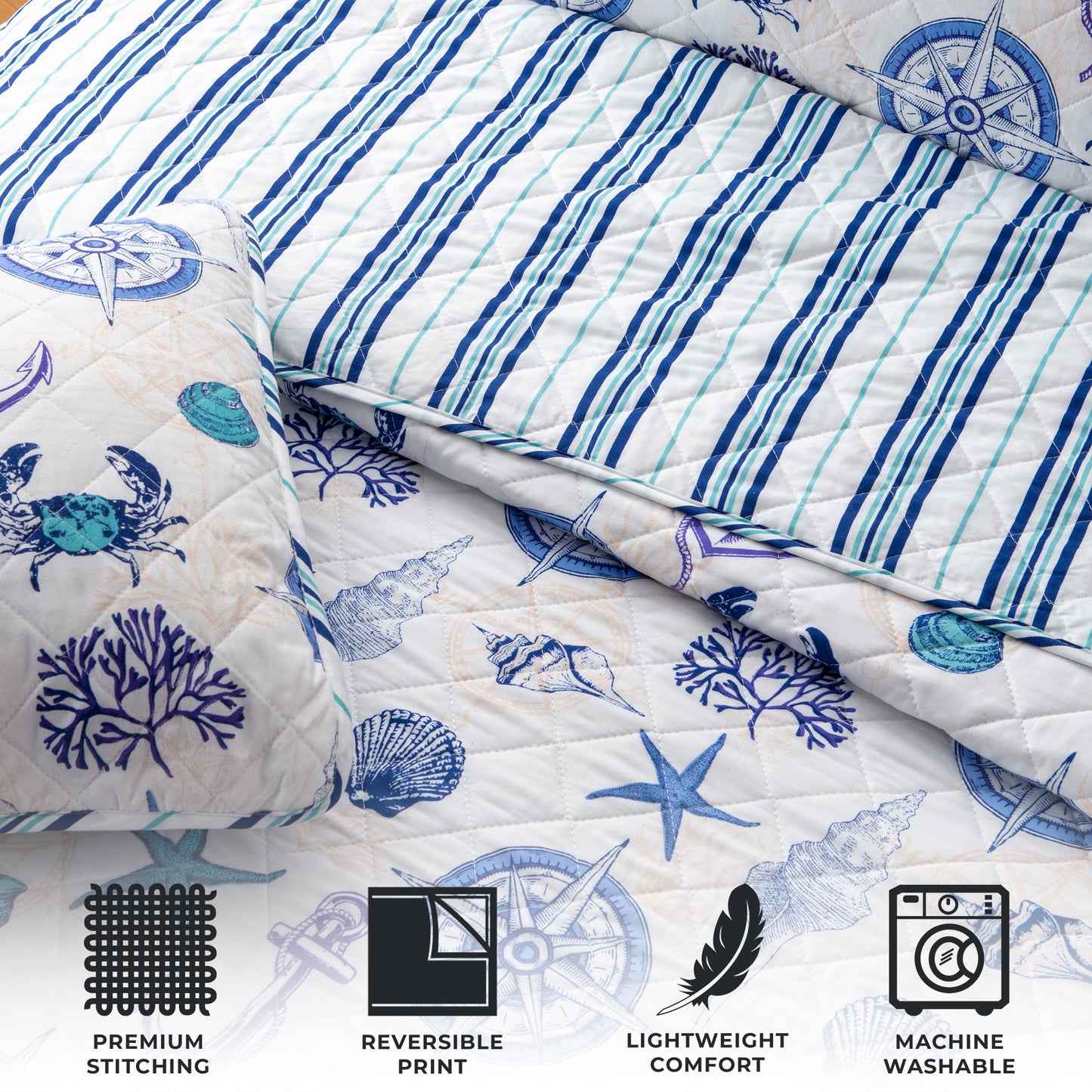 Azure Collection Coastal Quilt Set