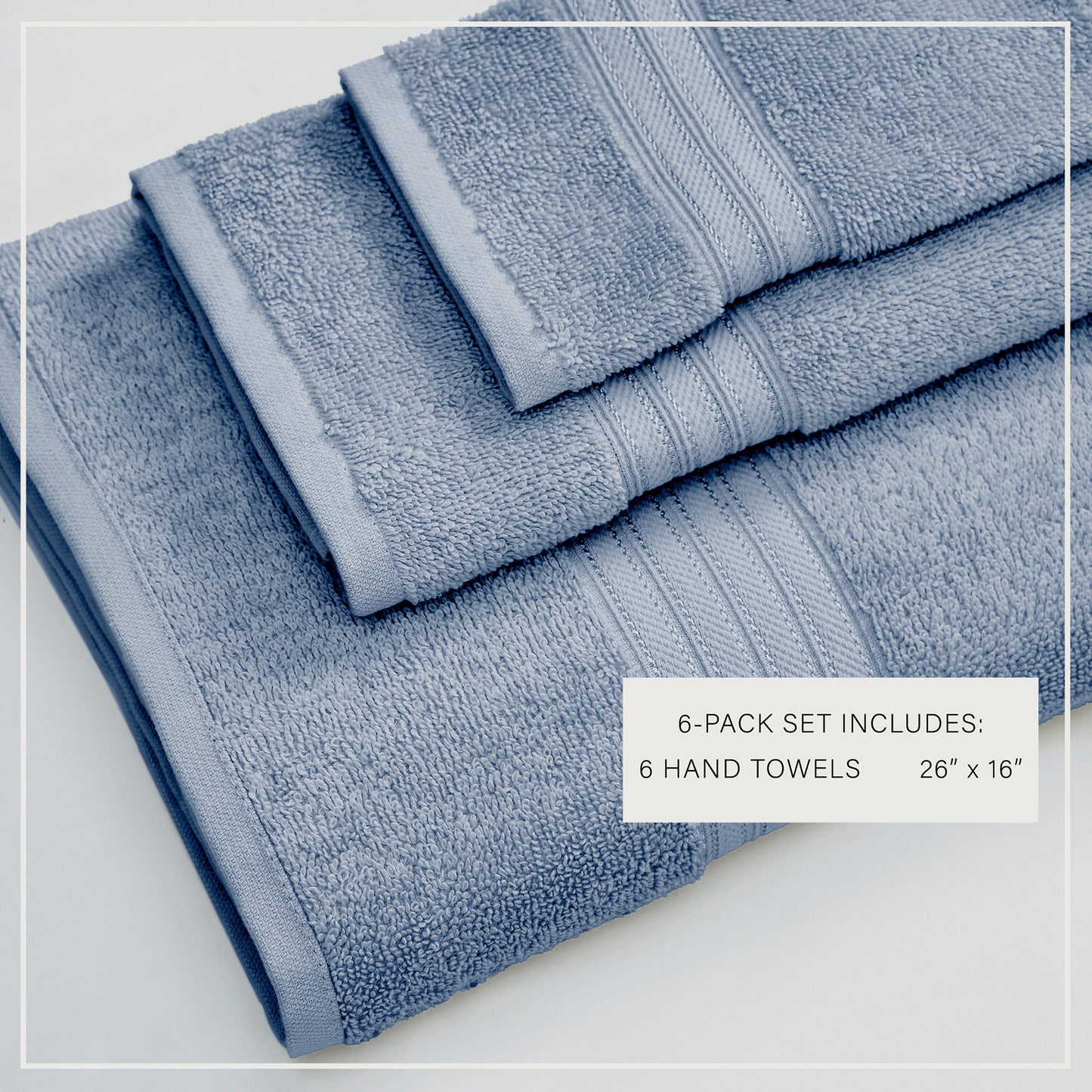 6 Pack Cotton Hand Towels - Cooper Collection