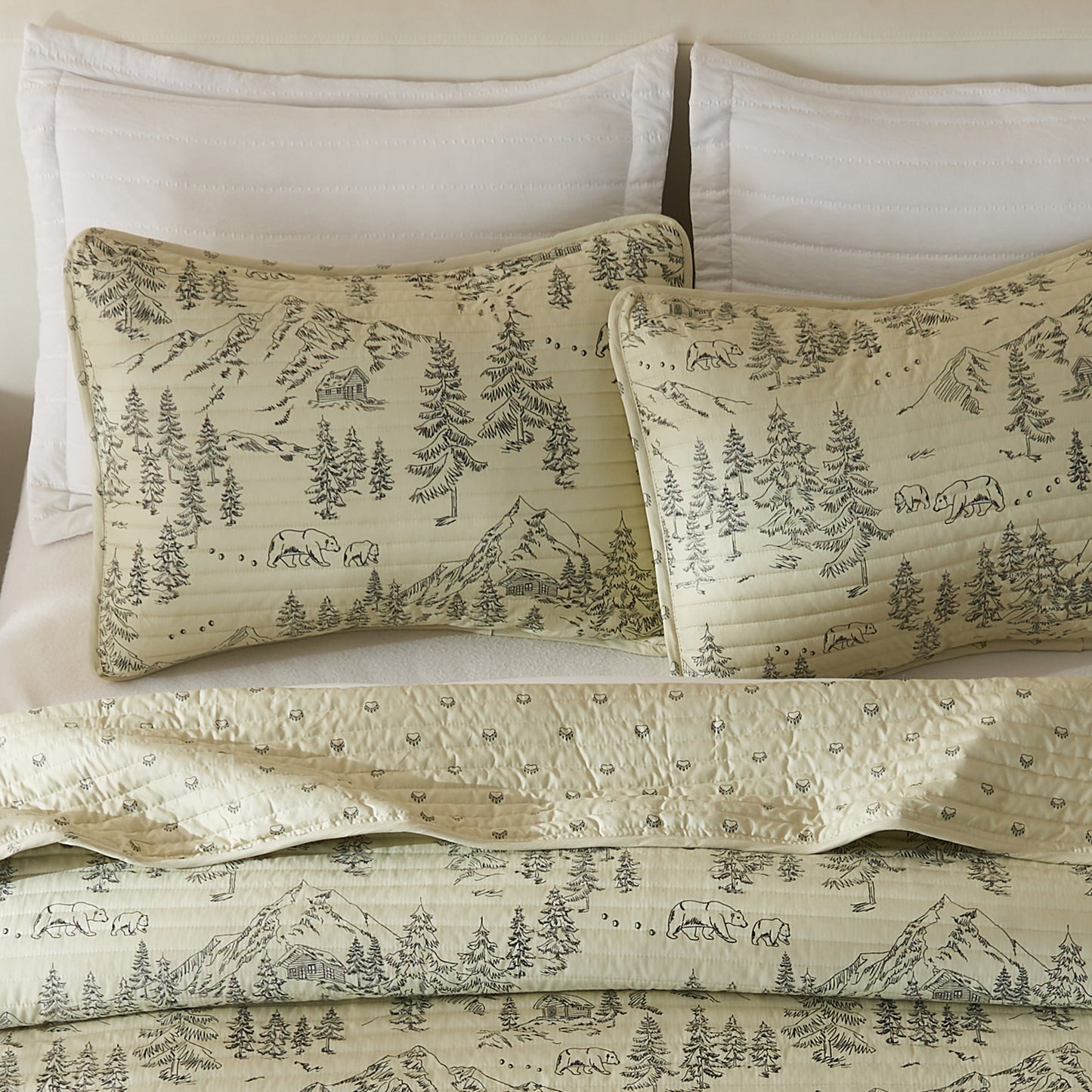 3 Piece Lodge Printed Quilt - Moonlight Ridge